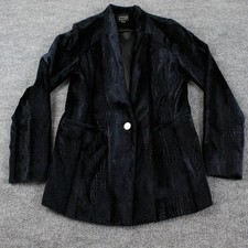 Ayr Blazer 4 Starry Night Embossed Velvet Navy Blue Jacket Boho Business Chic