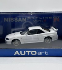 AUTOart 1/43 Nissan Skyline GT-R V-SpecII R34 White Minicar