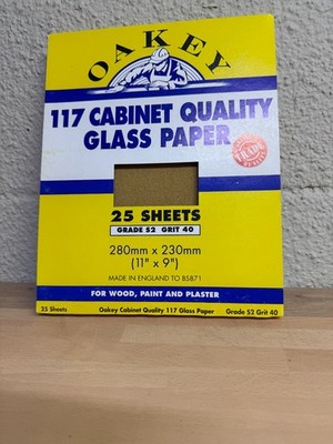 EICHENGLASPAPIER Klasse S2 Körnung 40 x25 Blatt 10 Packungen insgesamt 250 Blatt