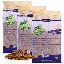 15 kg Mehlwürmer Soldatenfliegenlarven Mix getrocknet Vögel Nager Lyra Pet®