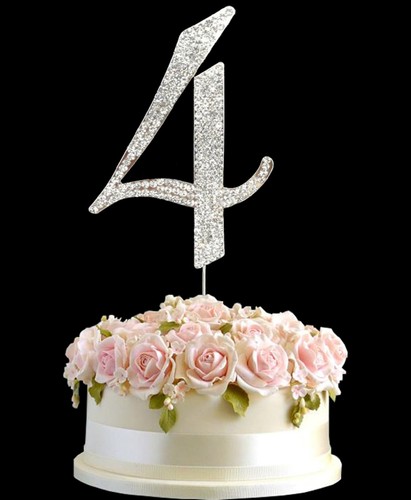 Diamante Rhinestone Gem Cake Pick Topper Birthdays Anniversary Silver Numbers - 第 6/41 張圖片
