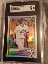 2021 Bowman Chrome Prospects Jake Vogel #288/499 REFRACTOR #BCP59 Graded SGC 9
