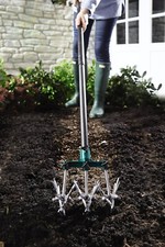 Adjustable Long Handled Rolling Cultivator 18 Blade Tiller Weeding Garden Tool