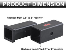 64027HP Trailer Hitch Adapter 3" to 2-1/2" and 2-1/2" to 2" Hitch Reducer Sleeve