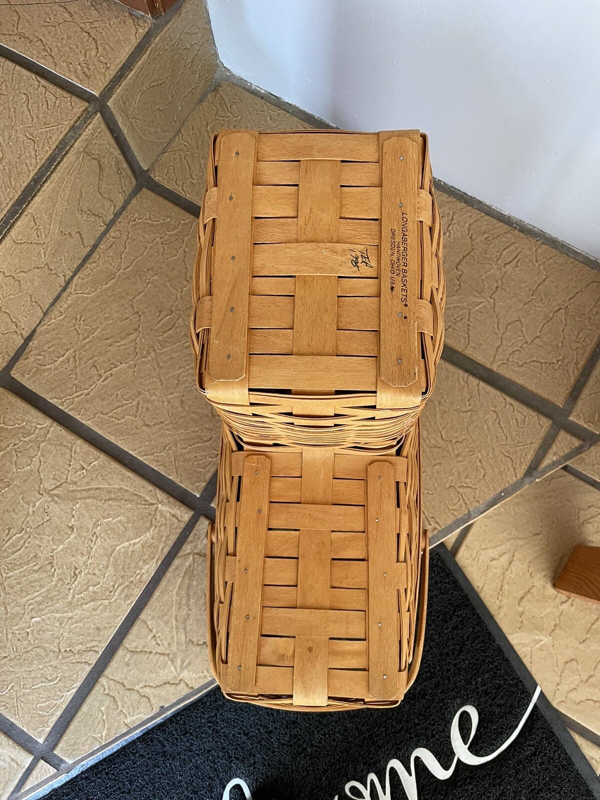 1995 Longaberger Basket Stair Step with protector eBay