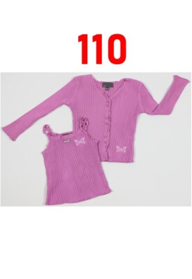 Mexx Mädchen Shirt Top Pulli 2-teilig Größe 110-116 in Lila (Flieder)