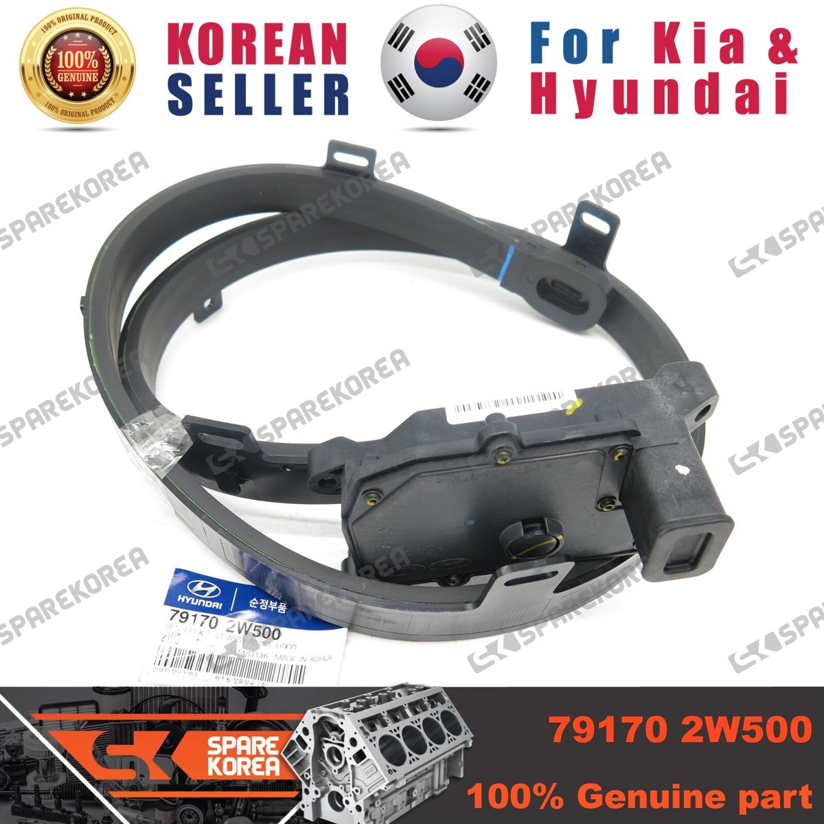 セキュリティ・セーフティ 500v ⭐Genuine⭐ Active Hood Sensor & Unit 791702W500 for Hyundai