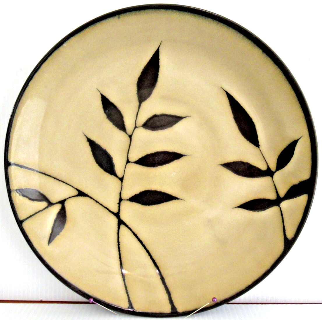 GIBSON ELITE  "MIDNIGHT PALM / 11" DINNER PLATE" ~  **HIGH QUALITY / STONEWARE**