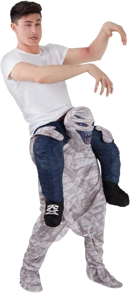 Disfraz de momia a cuestas para adultos para hombre y mujer monstruo egipcio Halloween paseo en Foto 3 de 4