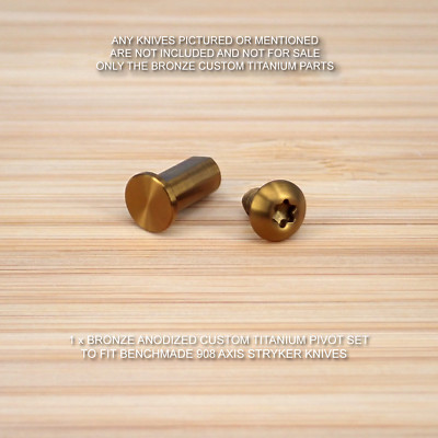 Benchmade 908 Axis Stryker 2 peice Custom Ti Titanium Pivot Screw Set - BRONZE