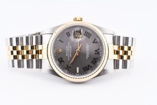 Rolex Datejust 16233 Yellow Gold Bezel Custom Wimbledon Dial 36mm 6