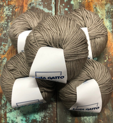 Lot of 5 Lana Gatto Taupe Maxi Soft  Merino Wool 50g/90m Each #14560
