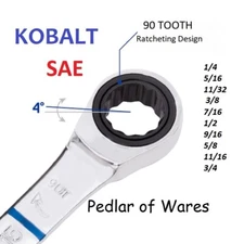 KOBALT - SAE - Pro 90 Combination Ratcheting Wrench - Chrome - YOU PICK NI331S