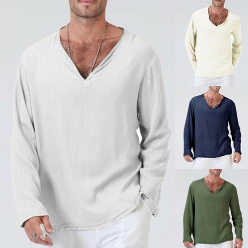 Men Summer TShirt Cotton Linen Thai 