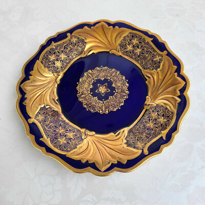 WEIMAR PORCELAIN Cobalt Blue Gold Plate German China Made in