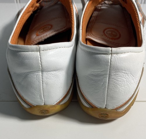 TIMBERLAND DENNA Lace Up Sneakers White Orange SIZE 7 60338 Low Profile - Picture 7 of 9