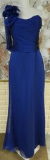 NWT JIM HJELM SZ 12 BLUE ONE SHOULDER BRIDESMAID SOCIAL EVENING RUNS SMALL DRESS