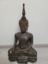 Alter Buddha aus Bronze, rar, schöne Patina, ca. 1950, aus Thailand, mit Plombe