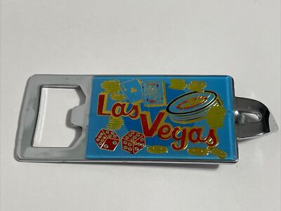 Vintage Las Vegas Bottle Opener Poker Chips Roulette, Made In Korea, By Bell