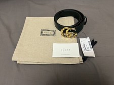 New Gucci Belt GG Belt Green leather belt