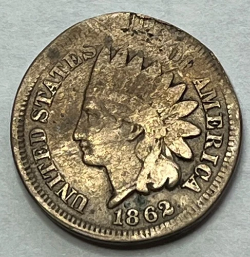 1862 United States Copper-Nickel Indian Cent Very Good Details