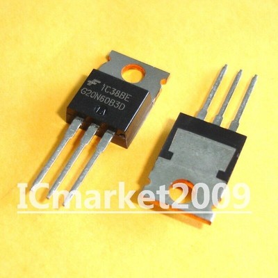 5 PCS G20N60B3D TO-220 G20N60B3 UFS Series N-Channel IGBT Transistor Mosfet Chip