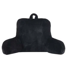 Faux Fur Plush Backrest Pillow, Black