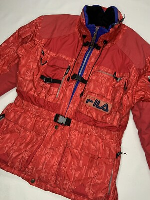 FILA Vintage Men Italia Ski Red Jacket Size M L | eBay