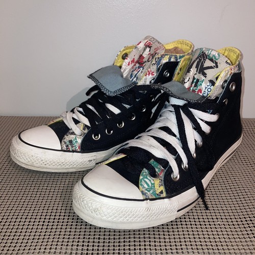 Converse Black Graffiti Hi-Tops Tennis 