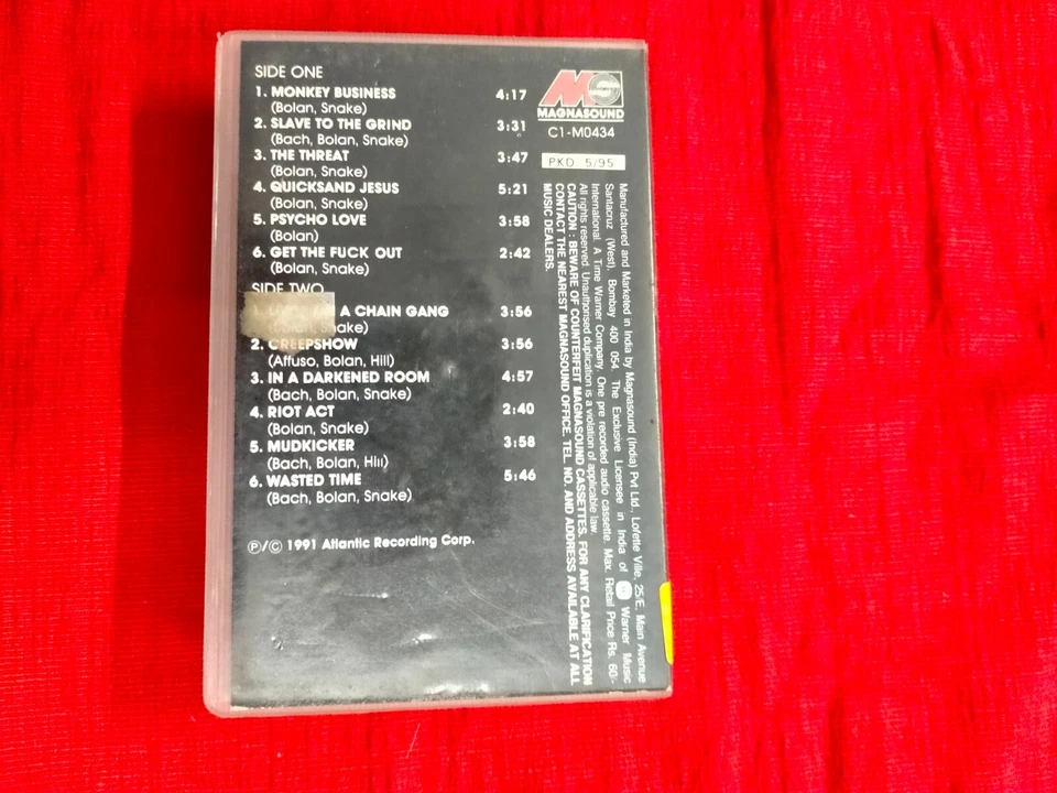 Skid Row Slave To The Grind RARE orig Cassette tape INDIA indian Clamshell 1995 - Image 3 of 4