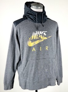 Nike Air Eco 2XL XXL Para Hombre Sudadera Con Capucha Suéter Lana Gris Con  Capucha Sudadera | eBay