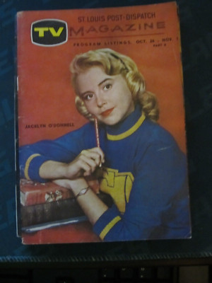 TV Magazine Regional Television Guide October 1958 Jacklyn O'Donnell