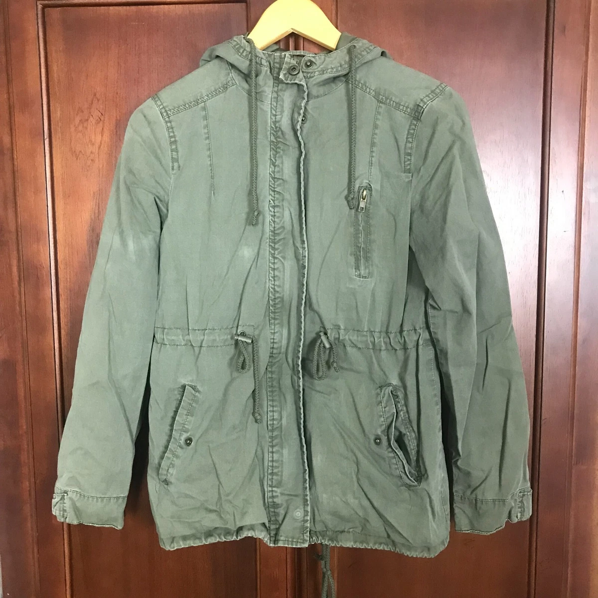 Ambiance Outerwear Womens Size Small Olive Green Military Utility