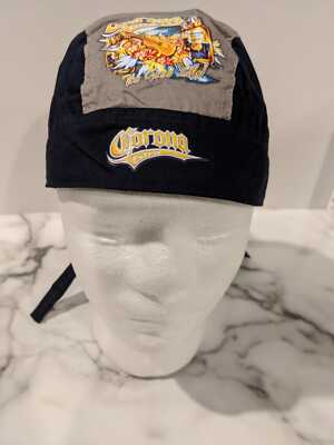 Skull Cap Du Rag Corona Extra Black & Brown NWT