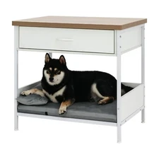 Wooden Dog Bed Night Stand End Table with Storage Drawer Wood Furniture Indoor