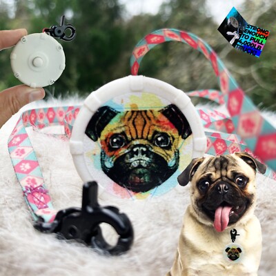 Pug Life + Freebie! Boston Terrier French Bulldog Mini Retractable Dog Leash (2)
