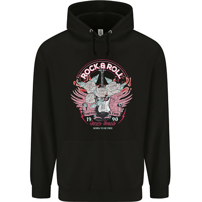 Rock'n'Roll Born to Be Free Gitarrenflügel Herren 80 % Baumwolle Hoodie