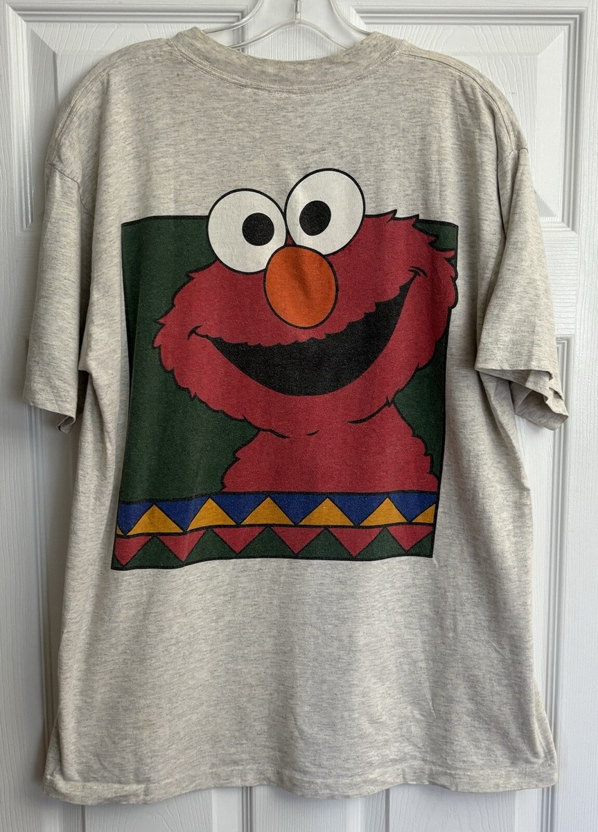 Vintage 90s Elmo Sesame Street T Shirt Size L Single Stitch 