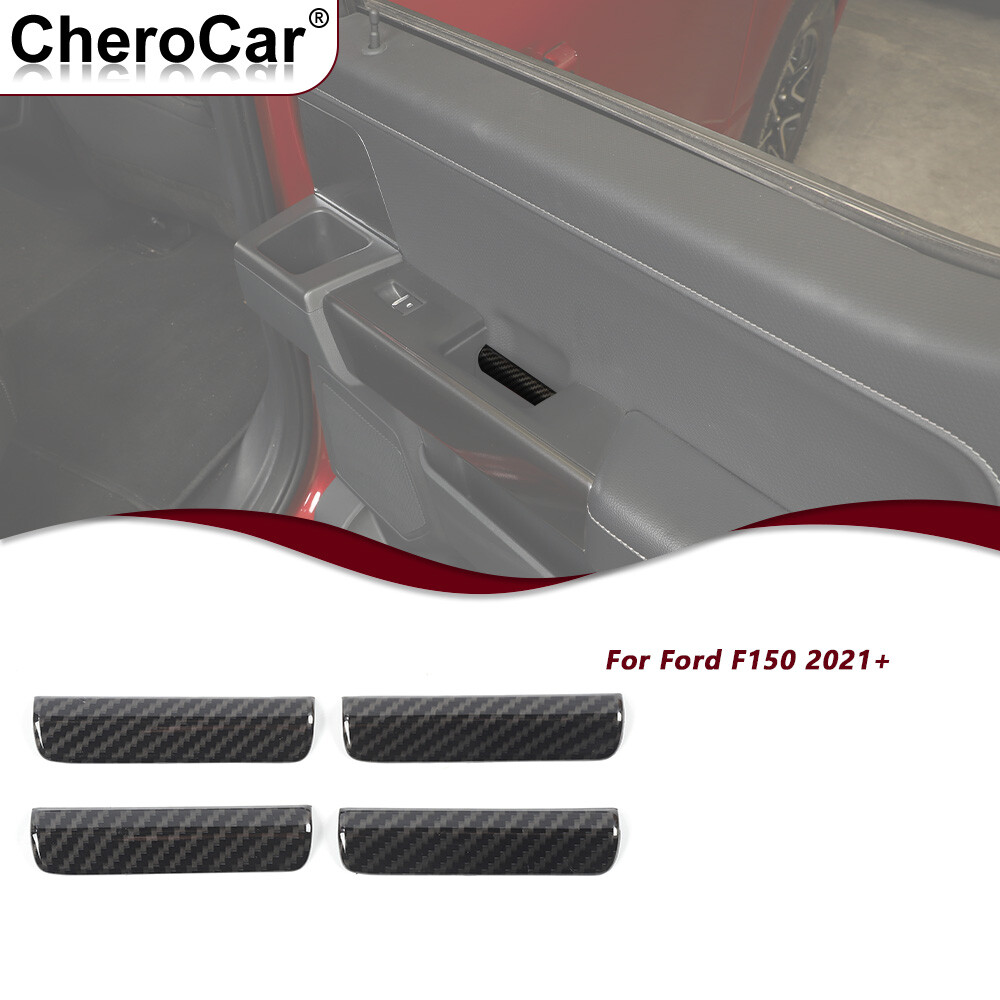 4XDoor Handle Switch Cover Trim Decor Accessories Carbon Fiber For Ford F150 21+