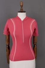 ICEBREAKER Pink Ride With Nature Merino Wool 1/4 Zip Cycling Base Layer Size S