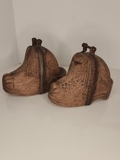 Vintage Hand Carved Decorative Wooden Saddle Stirrups Rare