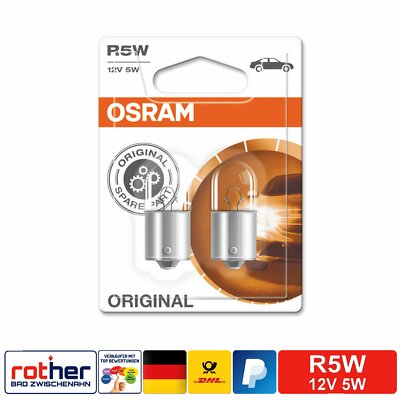 Osram R5W Original Glühlampe 12V/5W Schluss-/Signalleucht BA15s 2er-Blister