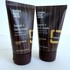 2 Every Man Jack - Beard and Face Wash - Brand New - Sandalwood 2.0 oz