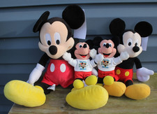 LOT of 4 Mickey Mouse 9-18" Plush Regular Original Classic Disney Toy Collect