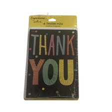 Hallmark Expressions Thank You Cards 4 Pack Blank Inside with Envelopes USA