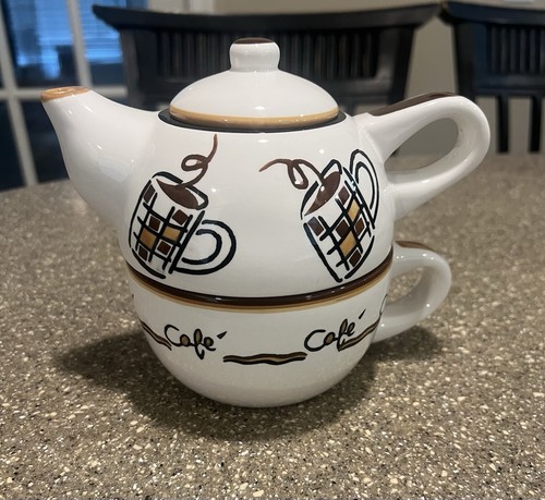 Studio Nova Cafe KT550 Tassen, Salatteller, Keramik Kaffeekanne und Tischsets (BX) - Bild 8 von 15