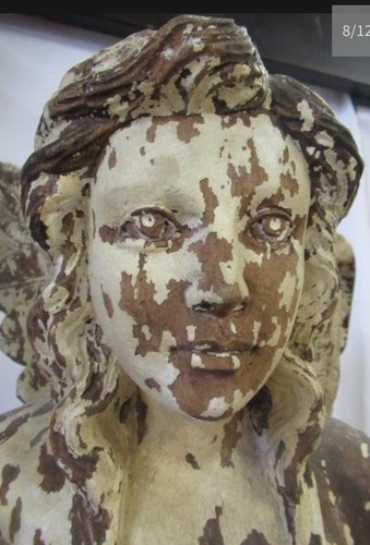 Pair of 19th Century Hand-Carved Oak Angels – Antique Religious Church Statues - Picture 2 of 21