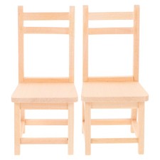 Mini Wooden Chair 2 Pcs Set For Dollhouse Furniture And Ornaments