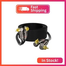 Right Angle RCA Cable 3 FT, 90 Degree 2RCA to 2RCA Stereo Audio Cable, Zinc Allo