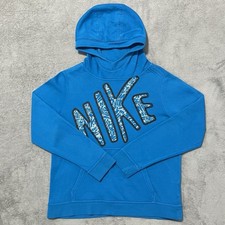 Nike Hoodie Grils XL Blue Nike Logo Sportwear Club Fleece Sweatshirt